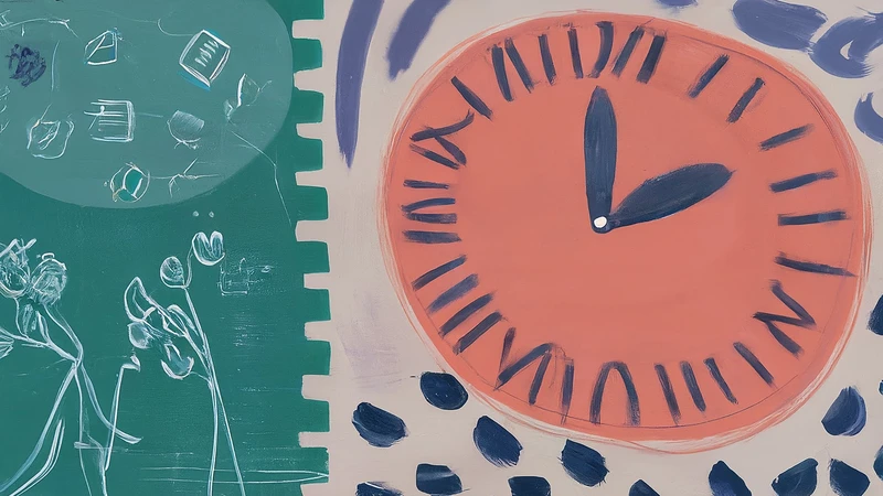 Abstract geometric skeleton with colourful flowers sprouting, symbolizing grammar structure.