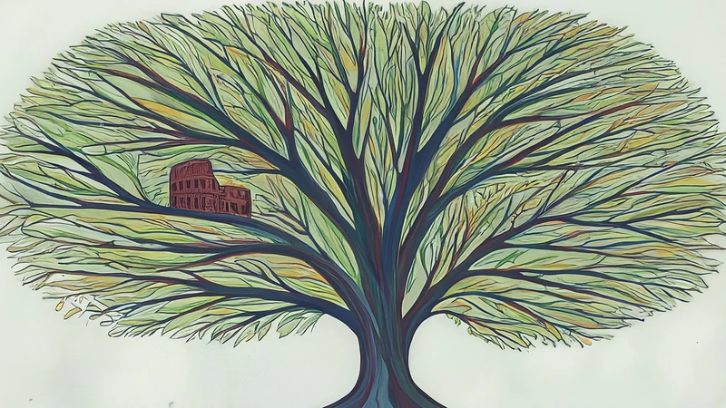 Machiavelli's hand-drawn shadow looms over a geometric Italian Parliament building.