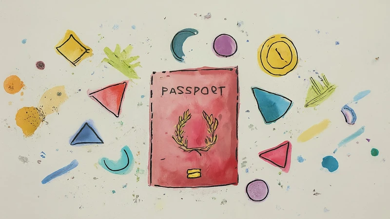 Whimsical illustration blending Italian landmarks with geometric political symbols.