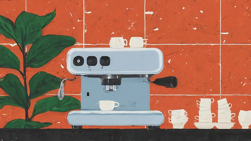 Whimsical hand-drawn person shrugging with geometric question marks representing 'Boh'.