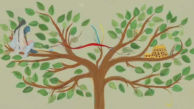 Hand-drawn pizza slice against a bold geometric background.