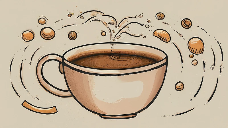 Whimsical flat lay of Italian clothing items (shirt, pants, shoes) with geometric background accents.