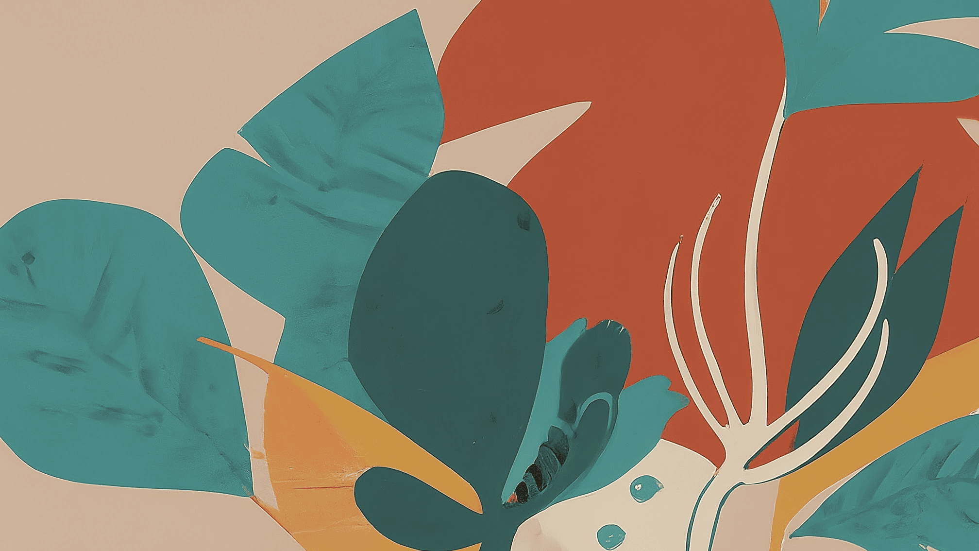 Whimsical illustration of initial greetings in Italian, blending hand-drawn figures with geometric shapes.