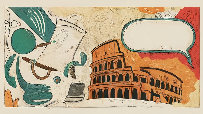 Illustration contrasting elegant Tuscan dialect with expressive Romanesco dialect