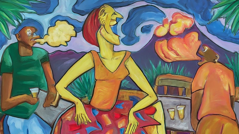 Illustration depicting the passionate and gestural nature of Southern Italian dialects like Neapolitan and Sicilian