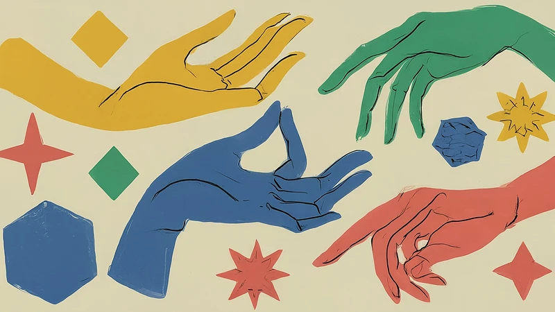 Whimsical collection of hands making common Italian gestures