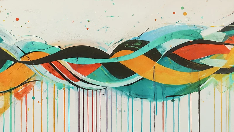 Abstract swirling lines and shapes representing Italian musicality