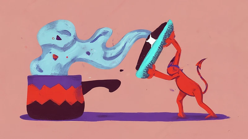 Whimsical illustration of a poorly covered pot revealing a secret.