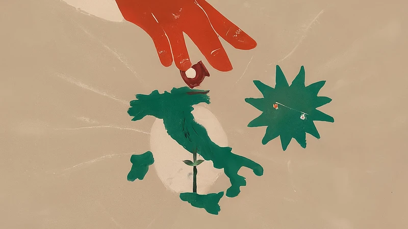 Split image contrasting tangled subjunctive mood clouds with clear geometric indicative path